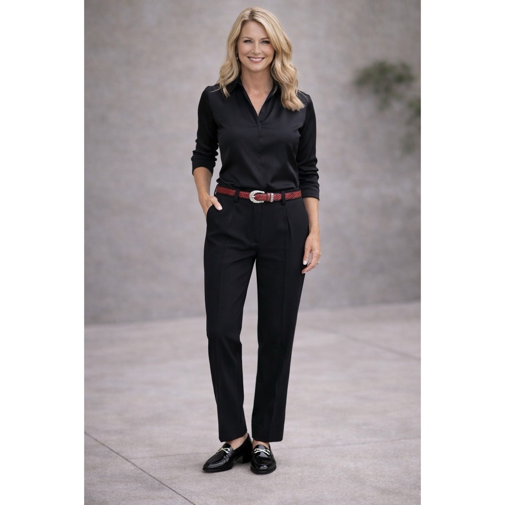 Brighton Crocodile Embossed Black Red Reversible Belt Sz 30 Style 40223 EUC VTG